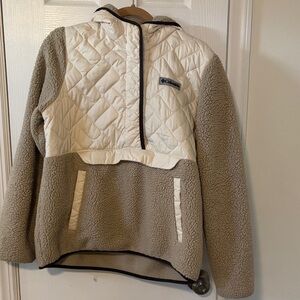 Columbia Cozy Cream and Tan Puffer Jacket